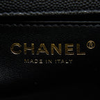 CHANEL MEDIUM BOY CAVIAR BLACK BRUSHED GOLD HARDWARE(MICROCHIP)
