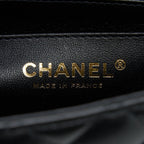 CHANEL TOP HANDLE MINI RECTANGULAR FLAP BAG LAMBSKIN BLACK LGHW (MICROCHIP)