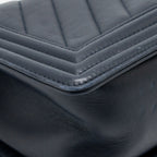 Chanel Medium Chevron Boy Bag Calfskin Blue SHW