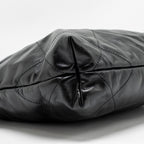 CHANEL SMALL 22 BAG SHINY CALFSKIN BLACK SHW (MICROCHIP)