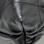 CHANEL SMALL 22 BAG SHINY CALFSKIN BLACK SHW (MICROCHIP)