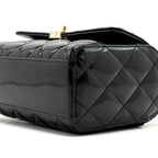 CHANEL SMALL TRENDY CC DUAL FLAP BAG PATENT BLACK LGHW (MICROCHIP)
