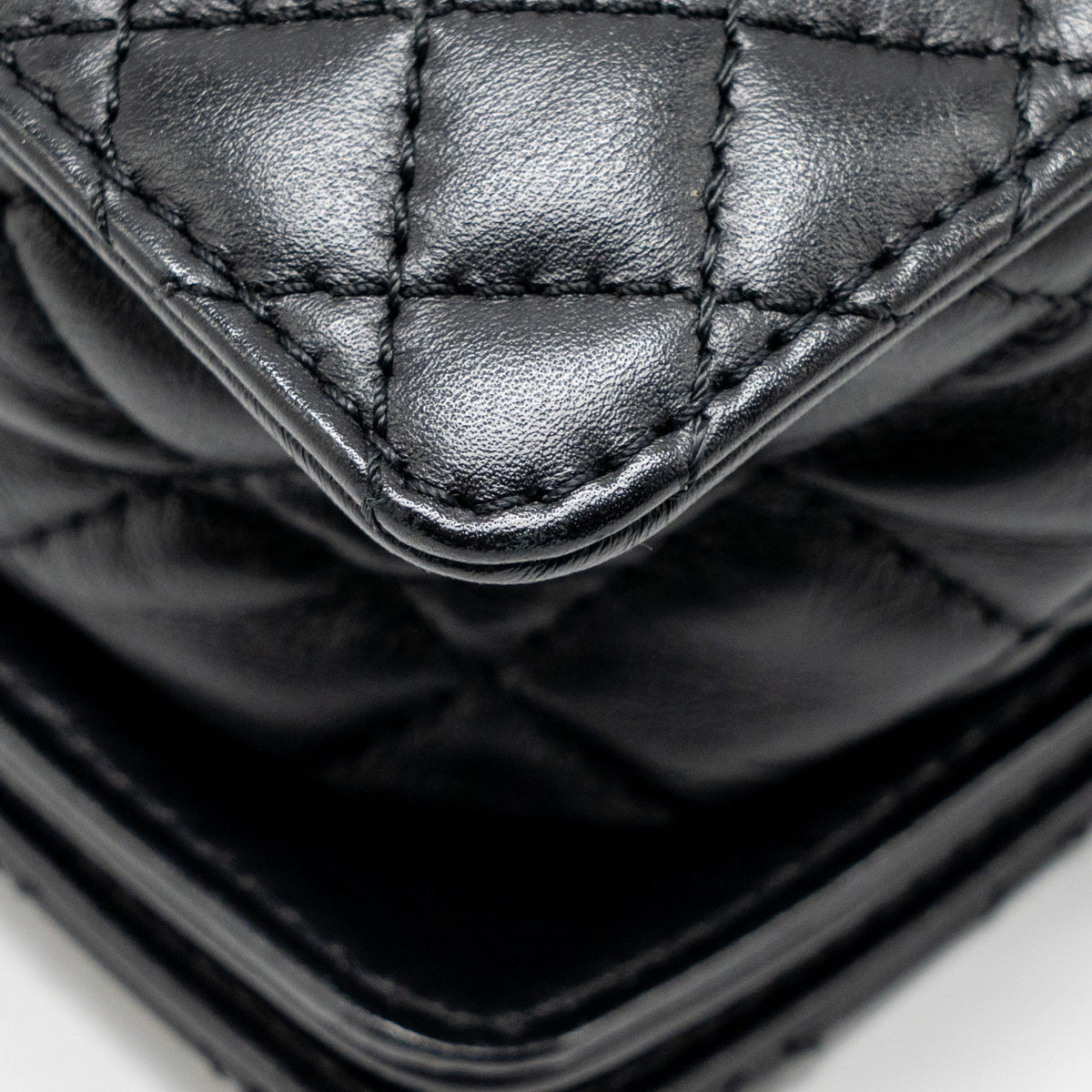 CHANEL MULTI CHAIN BOY BAG CALFSKIN/TWEED BLACK SHW