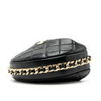 CHANEL 23C ROUND CLUTCH LAMBSKIN BLACK GHW (MICROCHIP)