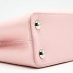 LOUIS VUITTON CAPUCINES BB IN PINK WITH RED FLORAL PATTERN