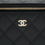 CHANEL 22S LONG VANITY WITH CHAIN CAVIAR BLACK LGHW