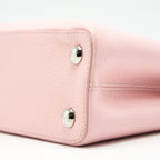 LOUIS VUITTON CAPUCINES BB IN PINK WITH RED FLORAL PATTERN