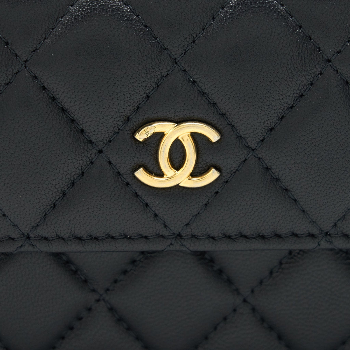 CHANEL PEARL CRUSH BELT BAG BLACK WITH GHW SERIAL 30