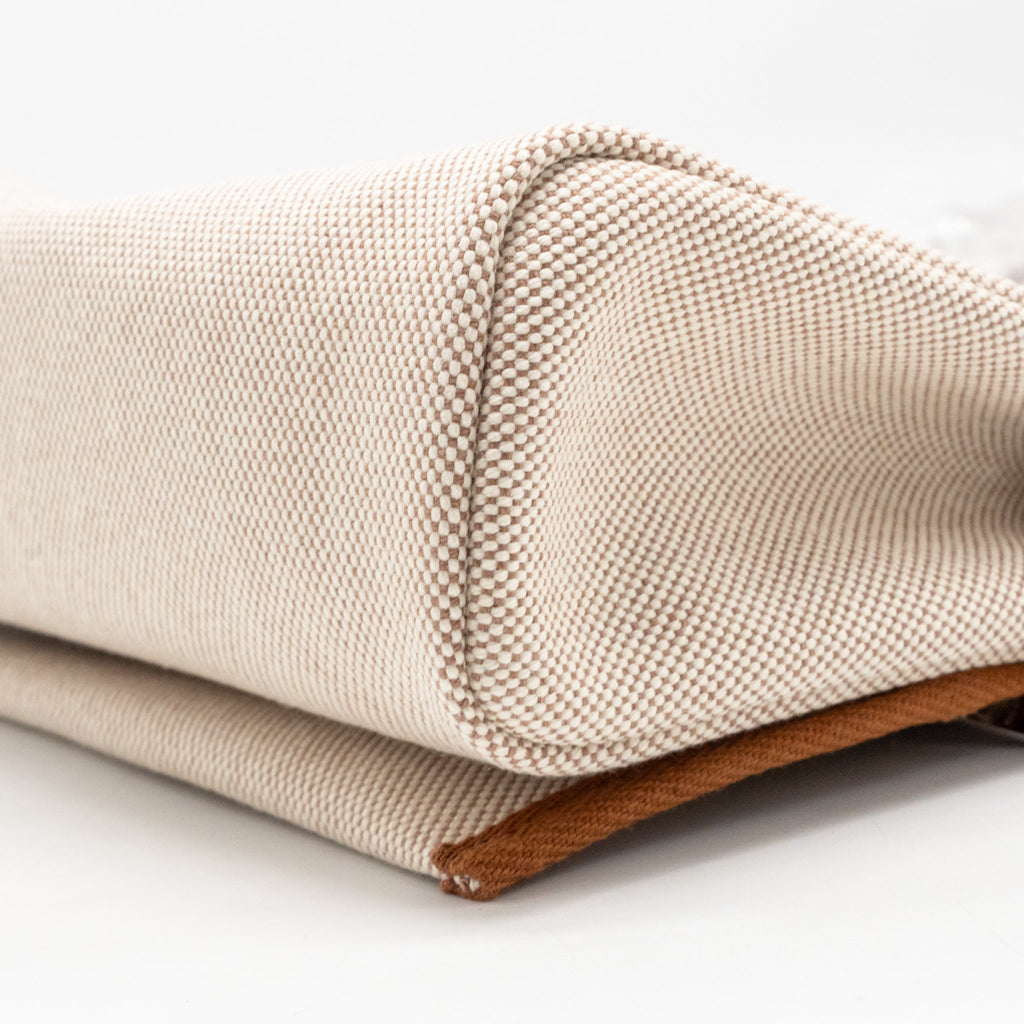 Hermes herbag mini canvas/Hunter leather ecru-beige/fauve SHW
