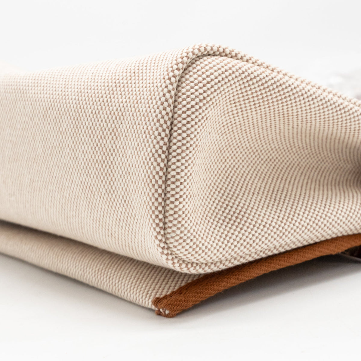 Hermes herbag mini canvas/Hunter leather ecru-beige/fauve SHW