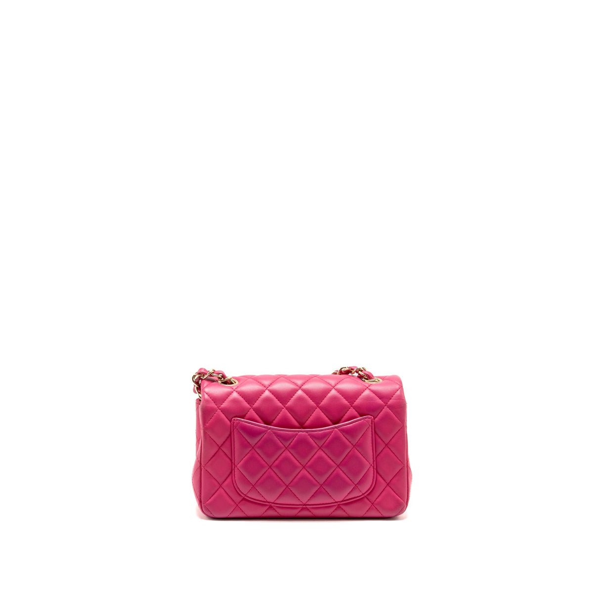 Chanel Mini Rectangular flap bag lambskin pink GHW