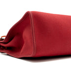 Hermes herbag zip 31 bag canvas / hunter rouge grenat / rouge H SHW