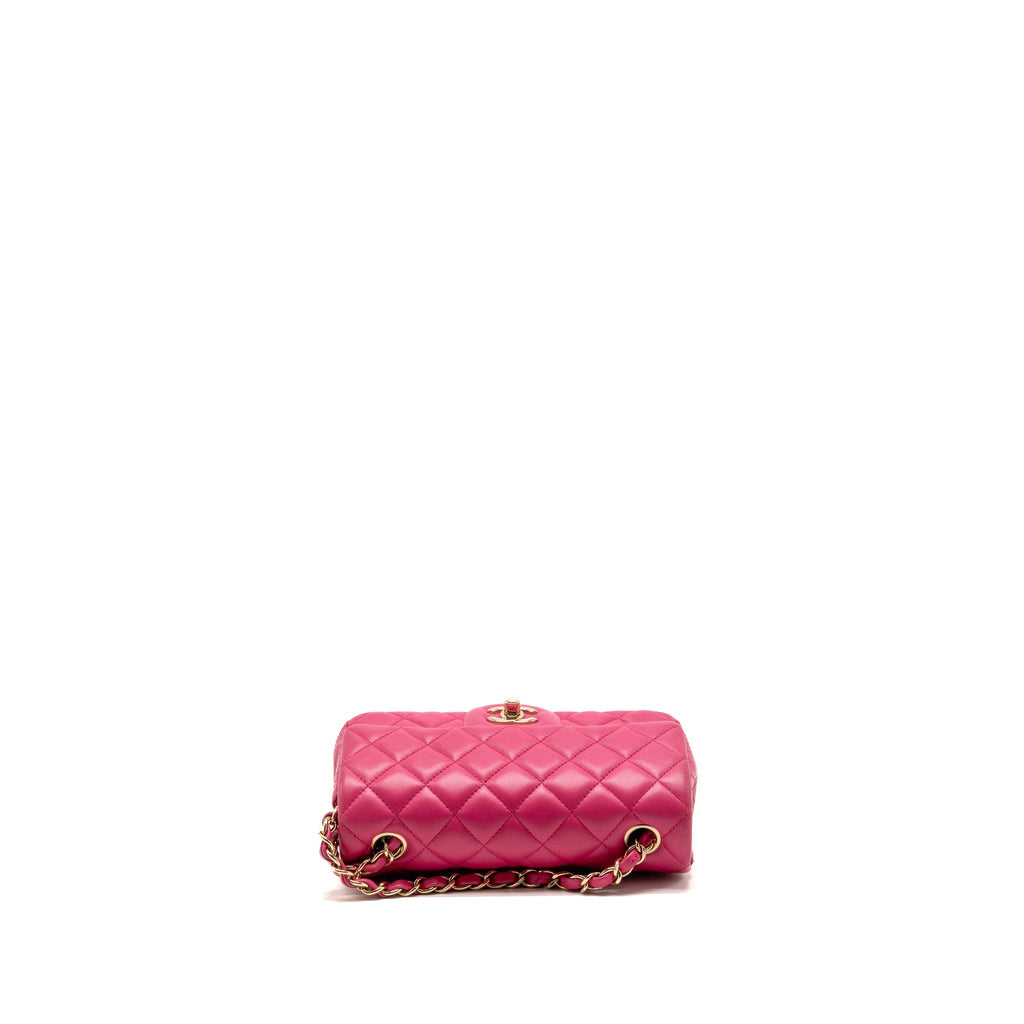 Chanel Mini Rectangular flap bag lambskin pink GHW
