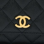 CHANEL TOP HANDLE WALLET ON CHAIN CAVIAR BLACK GHW (MICROCHIP)