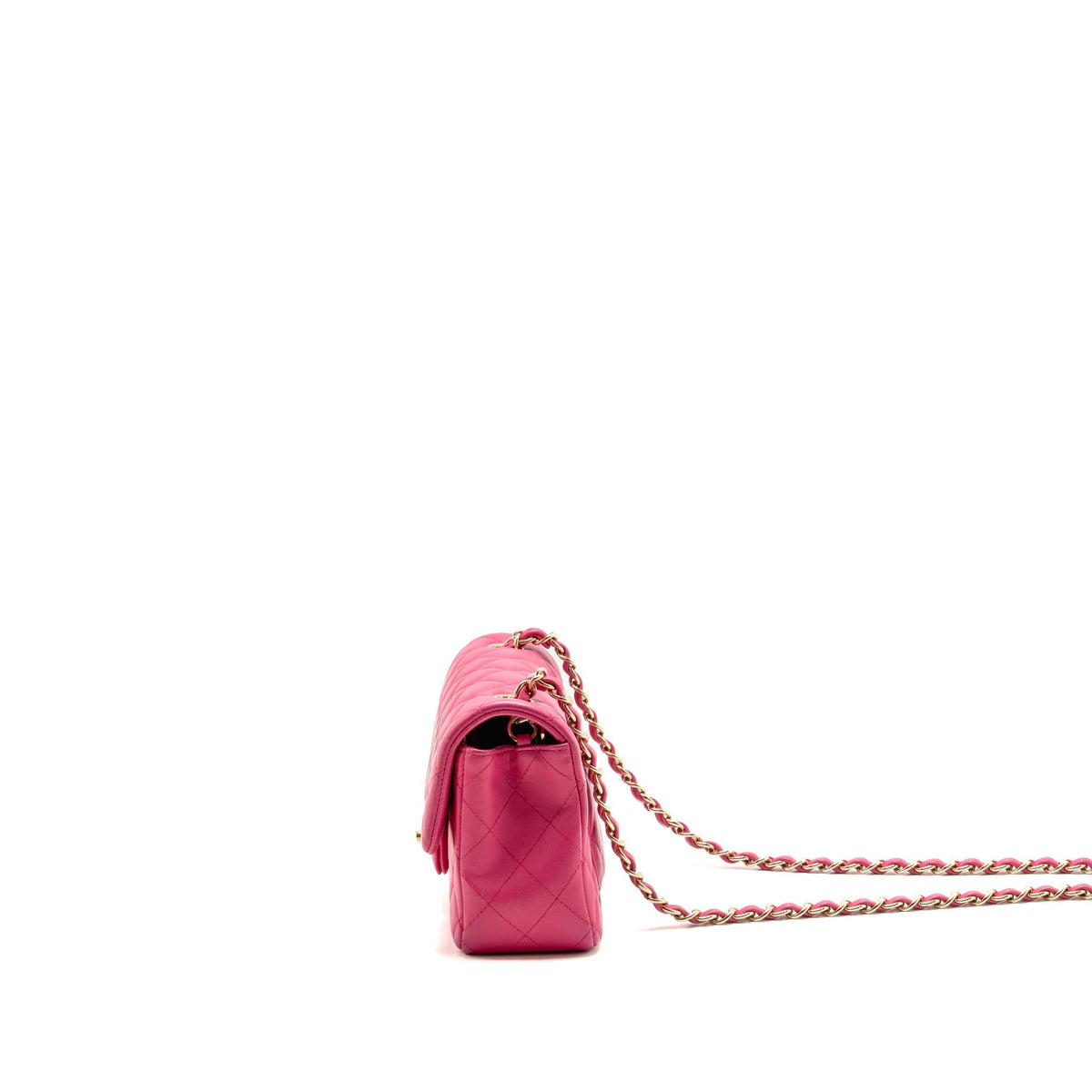 Chanel Mini Rectangular flap bag lambskin pink GHW