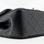 CHANEL MINIRECTANGULAR FLAP BAG LAMBSKIN BLACK LGHW (MICROCHIP)