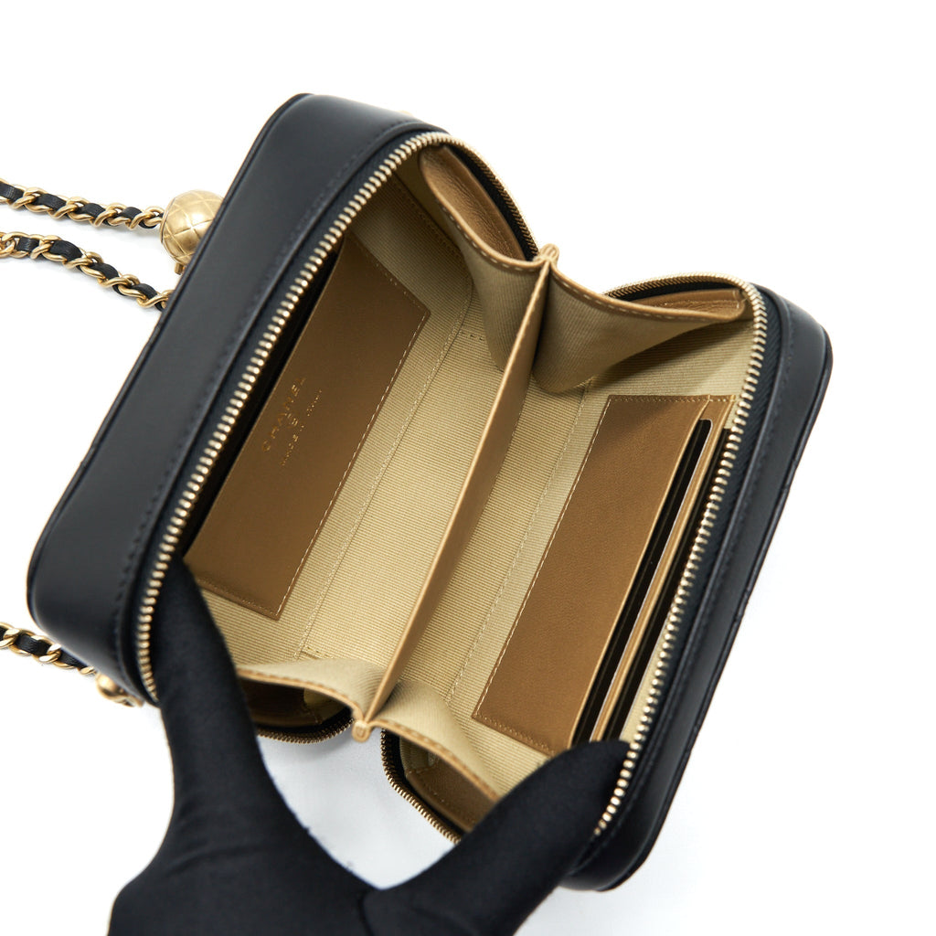 CHANEL PEARL CRUSH CAMERA BAG LAMBSKIN BLACK GHW