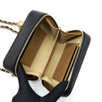 CHANEL PEARL CRUSH CAMERA BAG LAMBSKIN BLACK GHW