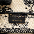 DIOR SMALL DIOR BOOK TOTE DIOR ZODIAC EMBROIDERY CANVAS LATTE/BLACK