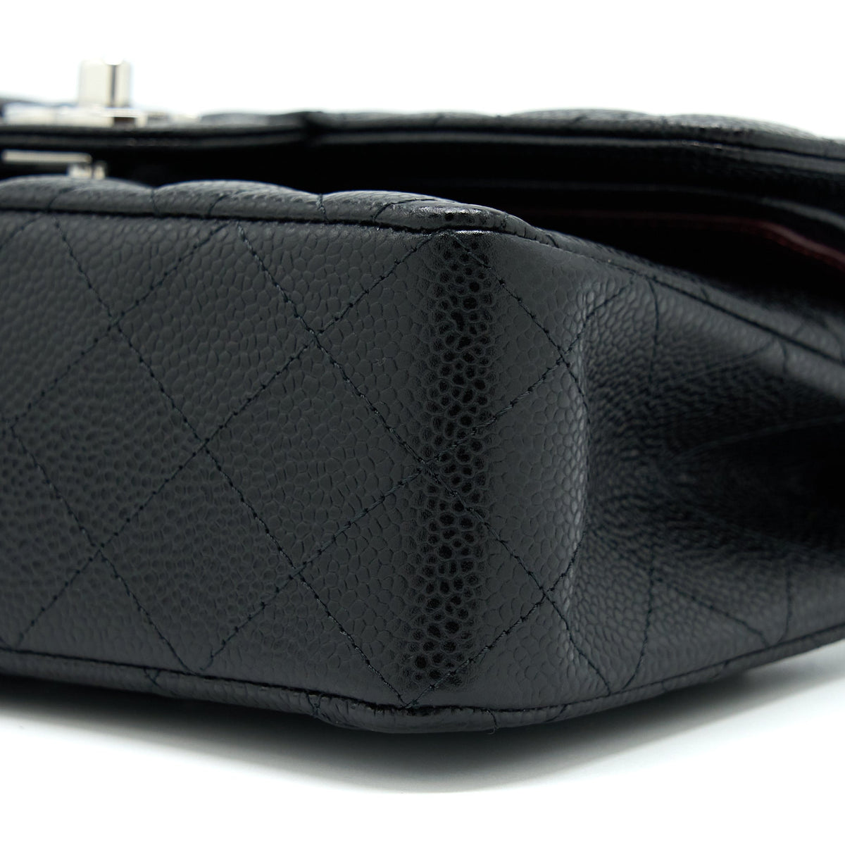 CHANEL SMALL CLASSIC FLAP BAG CAVIAR BLACK SHW (MICROCHIP)