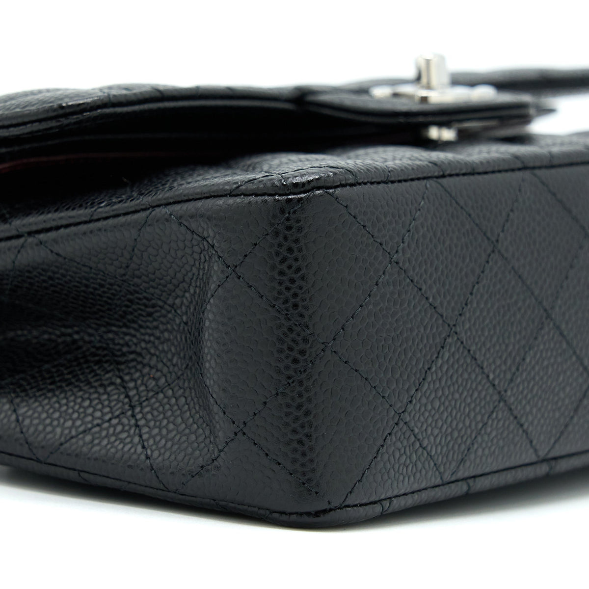 CHANEL SMALL CLASSIC FLAP BAG CAVIAR BLACK SHW (MICROCHIP)