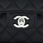 CHANEL SMALL CLASSIC FLAP BAG CAVIAR BLACK SHW (MICROCHIP)