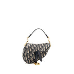 Dior Mini Saddle canvas oblique jacquard canvas blue GHW