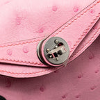 Hermes Mini Lindy Ostrich Rose Bubblegum SHW