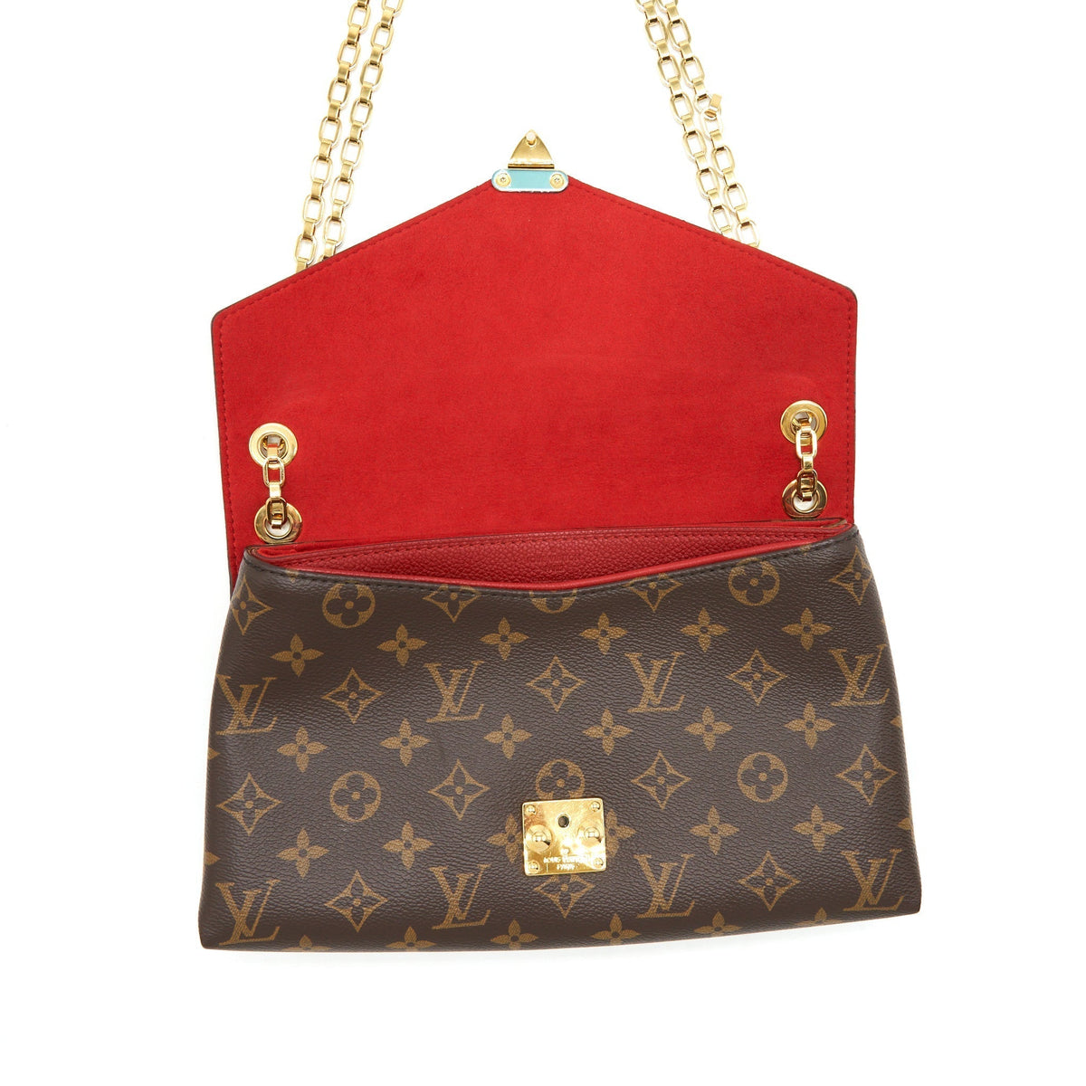 LOUIS VUITTON PALLAS CHAIN BAG CERISE MONOGRAM CANVAS/LEATHER GHW