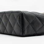 CHANEL 25P CC TOP HANDLE VANITY BAG CAVIAR BLACK LGHW (MICROCHIP)