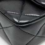CHANEL PEARL CRUSH MINI SQUARE FLAP BAG LAMBSKIN BLACK GHW (MICROCHIP)