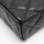 CHANEL 25P CC TOP HANDLE VANITY BAG CAVIAR BLACK LGHW (MICROCHIP)