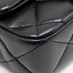 CHANEL PEARL CRUSH MINI SQUARE FLAP BAG LAMBSKIN BLACK GHW (MICROCHIP)