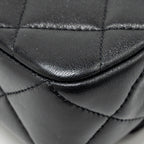 CHANEL PEARL CRUSH MINI SQUARE FLAP BAG LAMBSKIN BLACK GHW (MICROCHIP)