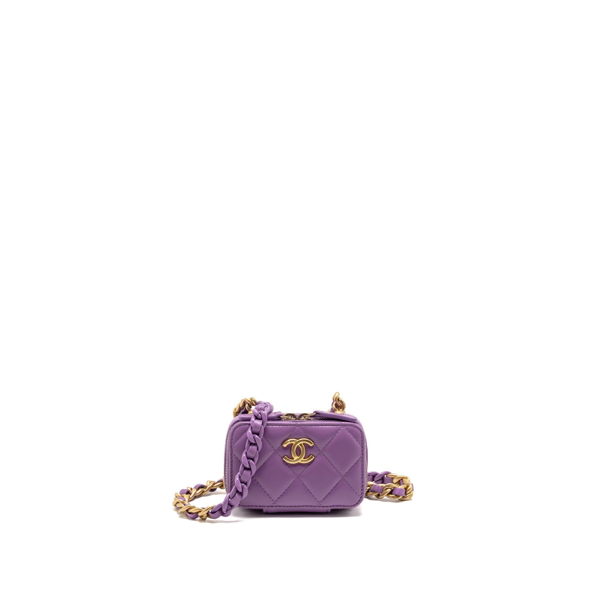 Chanel 22S CC Clutch with Chain Lambskin Purple GHW