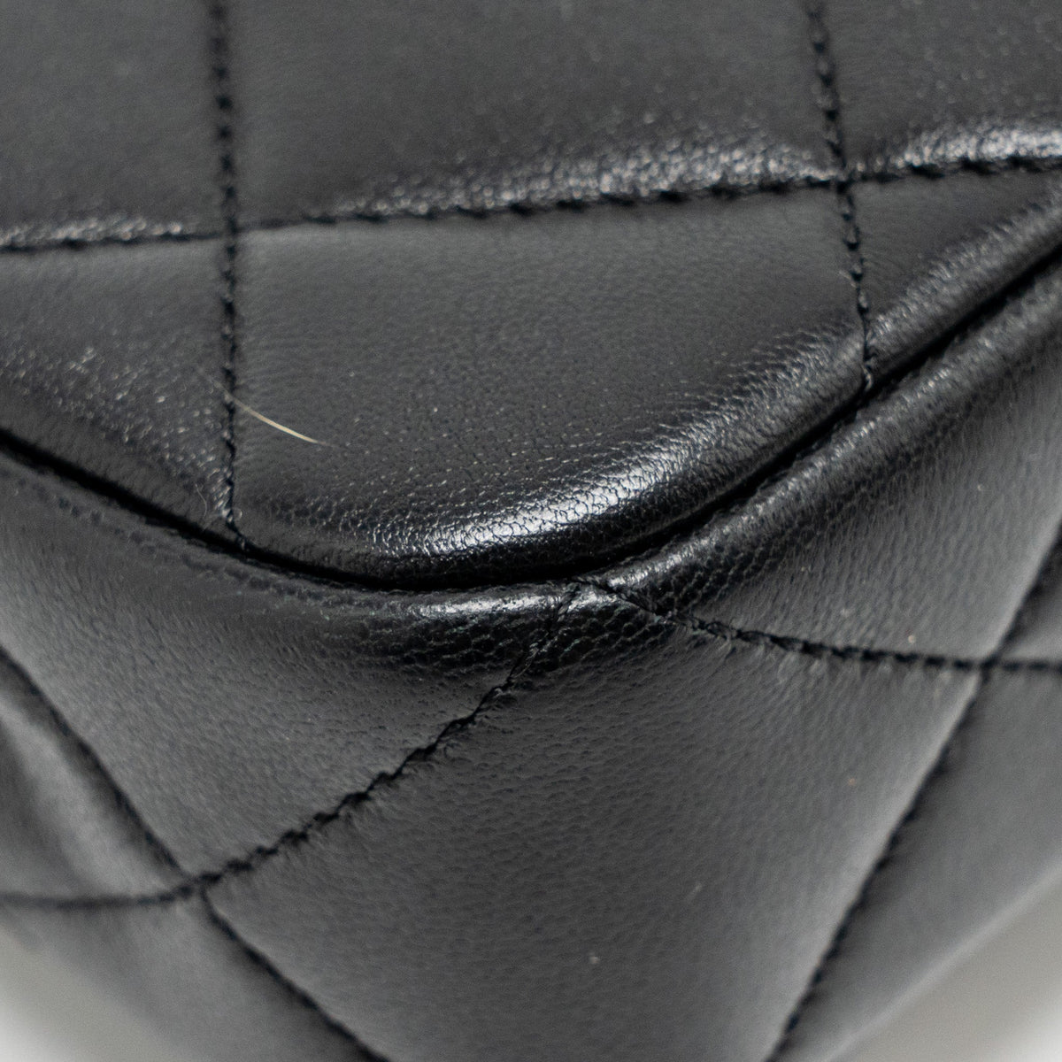 CHANEL PEARL CRUSH MINI SQUARE FLAP BAG LAMBSKIN BLACK GHW (MICROCHIP)
