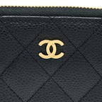 CHANEL ZIPPY LONG WALLET CAVIAR BLACK GHW