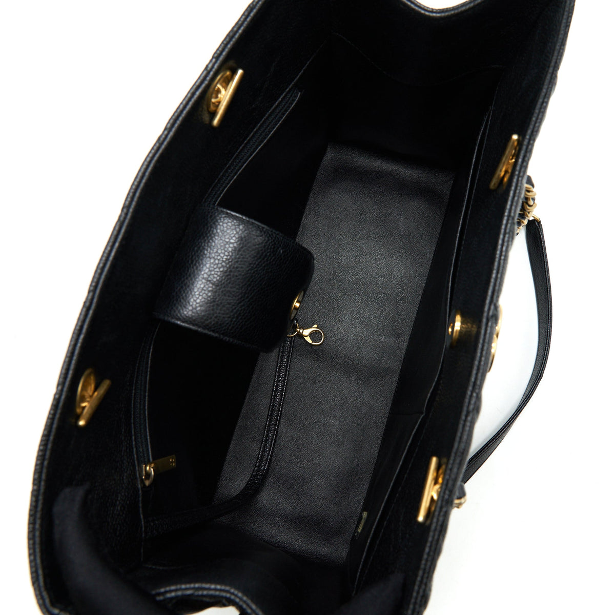 CHANEL SHOPPING TOTE BAG CAVIAR BLACK GHW