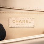 Chanel Medium Boy Bag Chevron Lambskin Beige LGHW