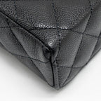 CHANEL 25P CC TOP HANDLE VANITY BAG CAVIAR BLACK LGHW (MICROCHIP)
