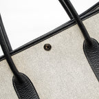HERMES GARDEN PARTY 36 CANVAS/LEATHER BLACK/WHITE SHW