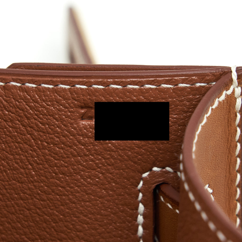 Hermes Pochette Kelly Depeches 25 Canvas/Barenia Leather Ecru Beige/ Fauve GHW
