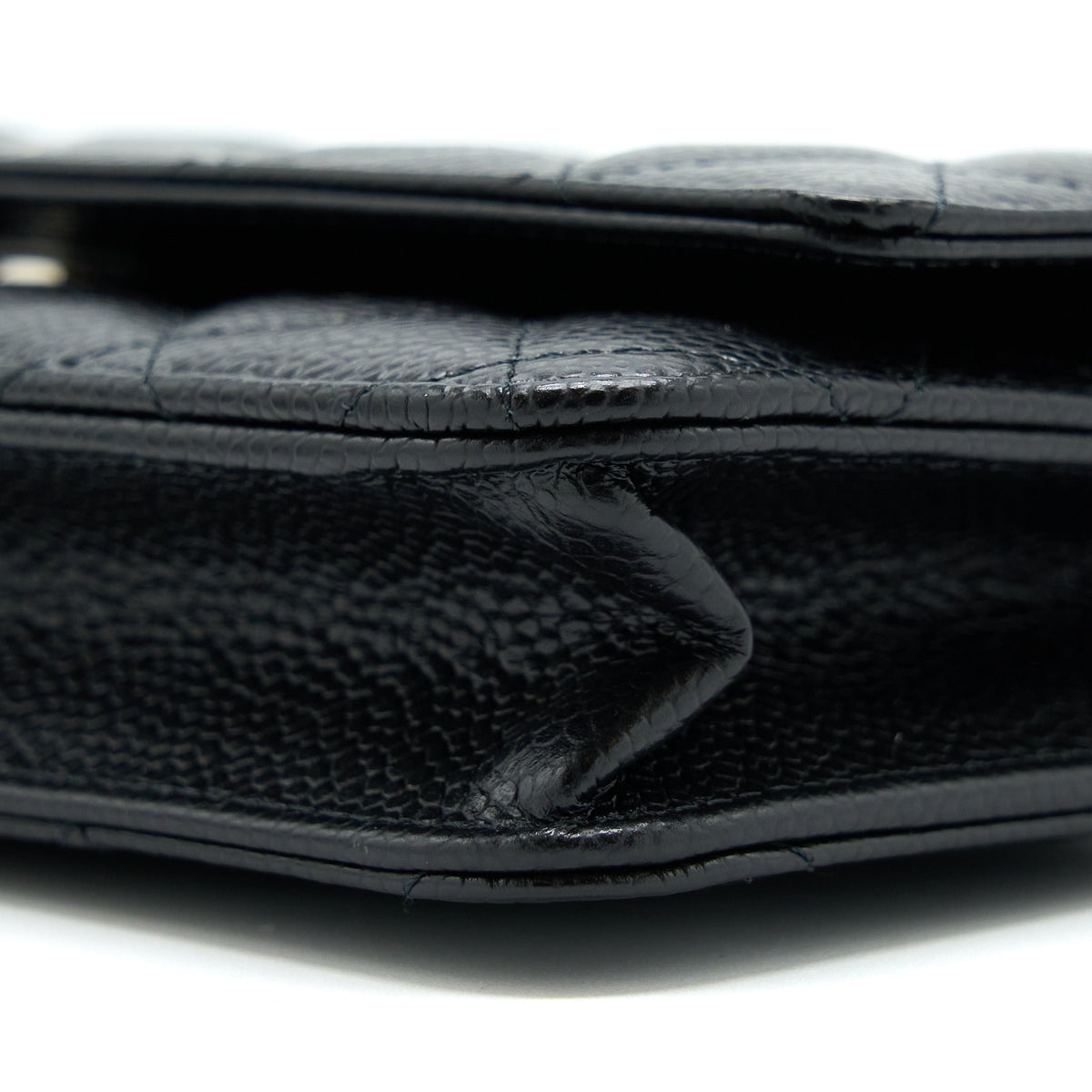 CHANEL CLASSIC WALLET ON CHAIN CAVIAR BLACK SHW (MICROCHIP)
