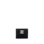 Chanel Crystal CC Card Holder Velvet Black LGHW