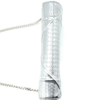 DIOR DIORAMA WALLET ON CHAIN PATENT METALLIC SILVER SHW