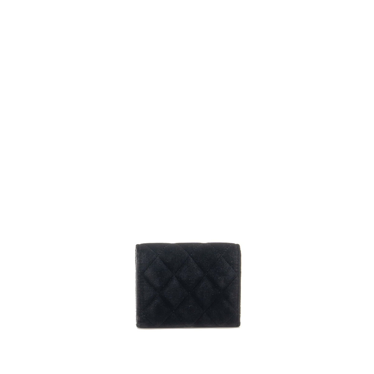 Chanel Crystal CC Card Holder Velvet Black LGHW