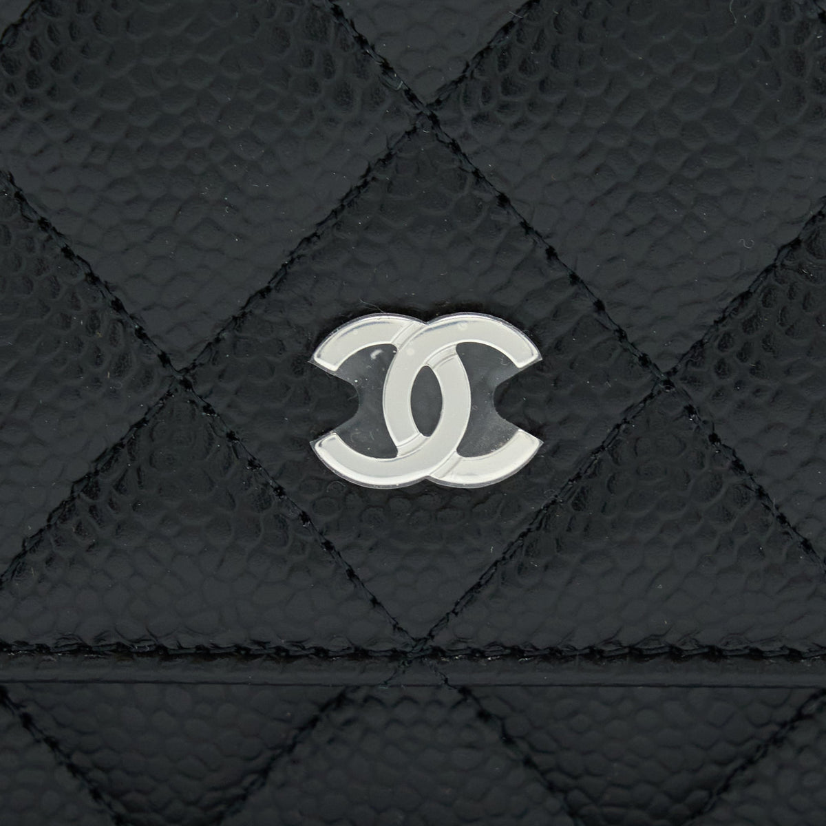 CHANEL CLASSIC WALLET ON CHAIN CAVIAR BLACK SHW (MICROCHIP)