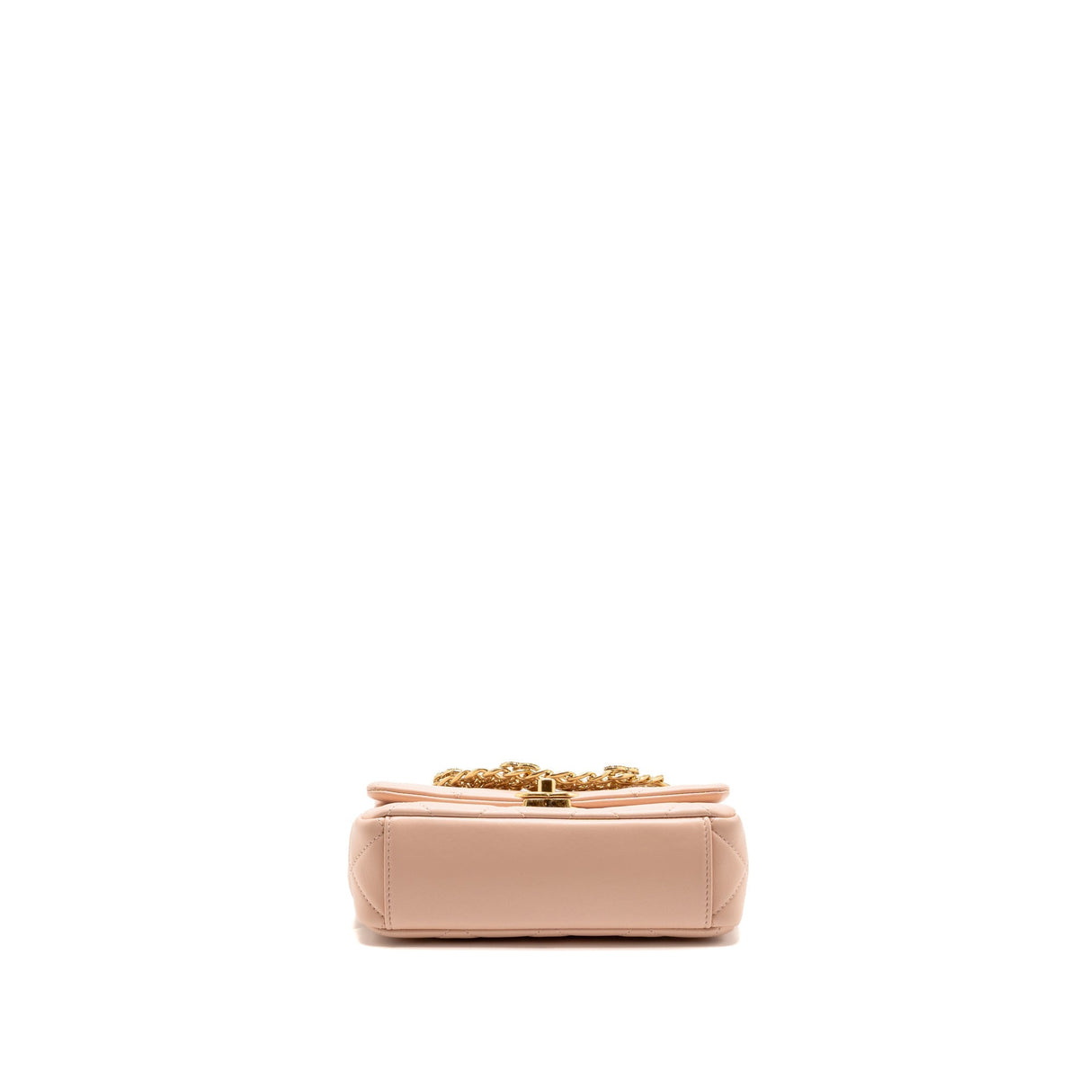 Chanel 24C Detailed CC Strap Handle Flap Bag Lambskin Light Pink GHW (Microchip)
