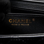 CHANEL MINI SQUARE FLAP BAG LAMBSKIN BLACK LGHW (MICROCHIP)