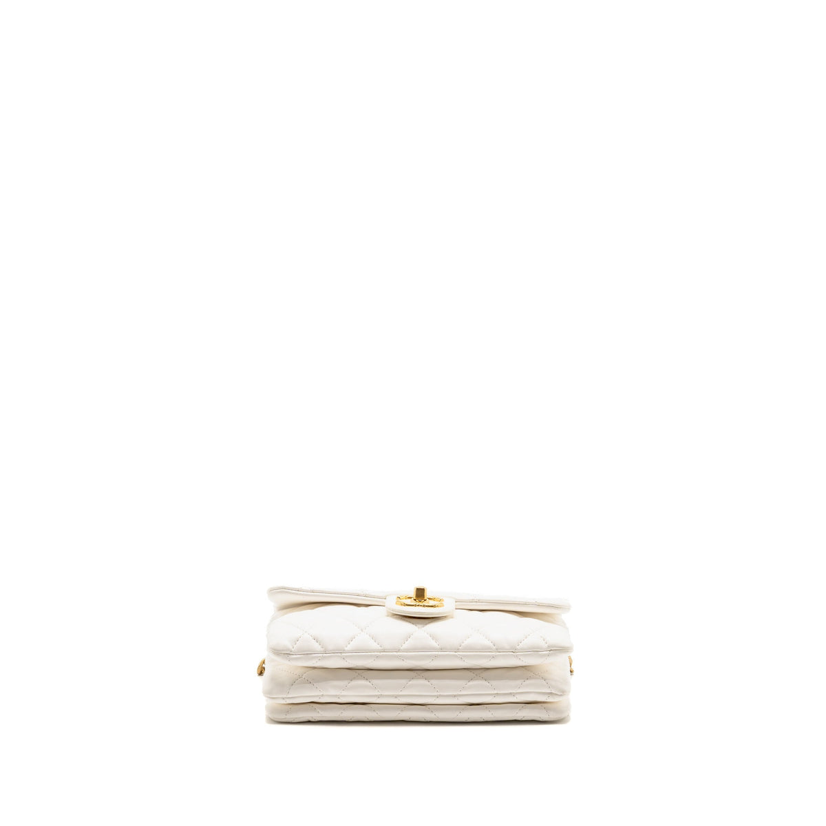Chanel 23B GOLD PILLAR ADJUSTMENT CHAIN FLAP BAG Lambskin White GHW (Micorchip)